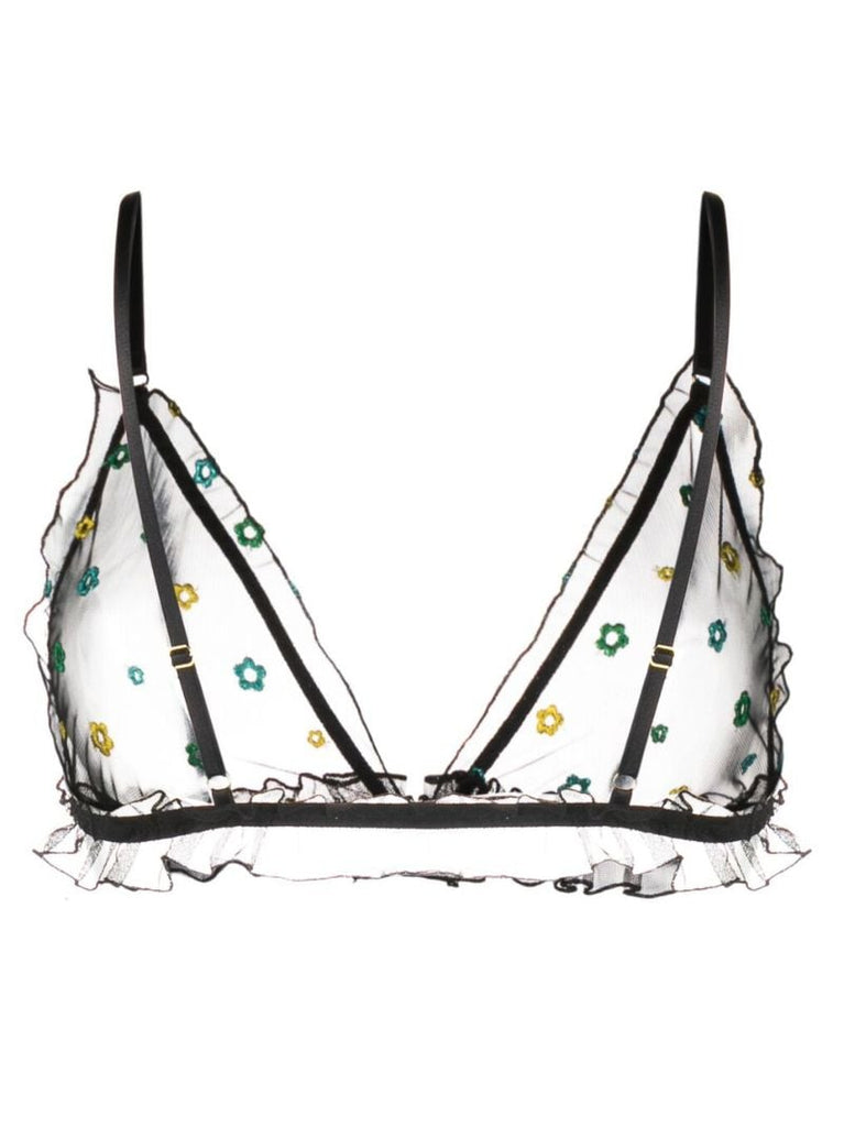 Black Jardin Triangle Bra
