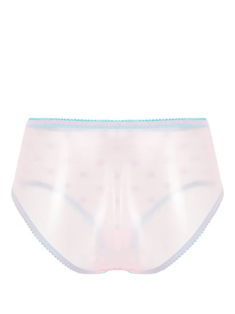 Blue Beth Embroidered High Waist Briefs