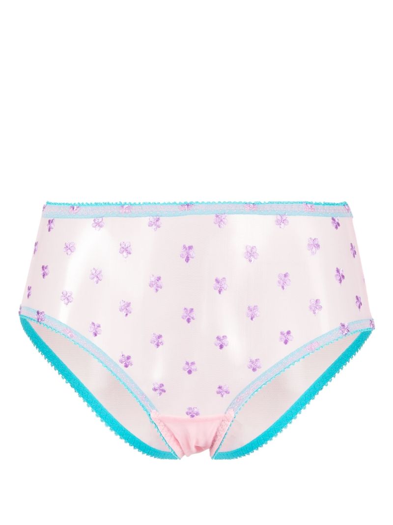 Blue Beth Embroidered High Waist Briefs