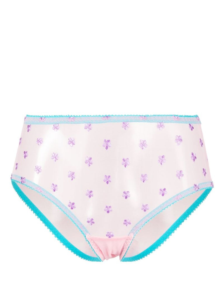 Blue Beth Embroidered High Waist Briefs