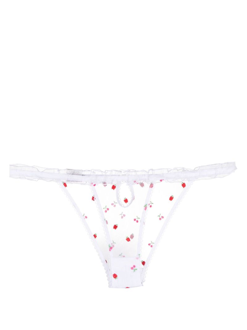 White Pomme Frill Triangle Briefs
