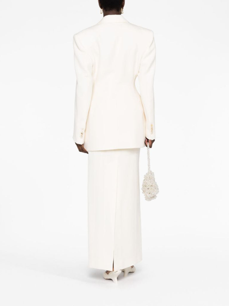 Neutral Contour Double-breasted Blazer