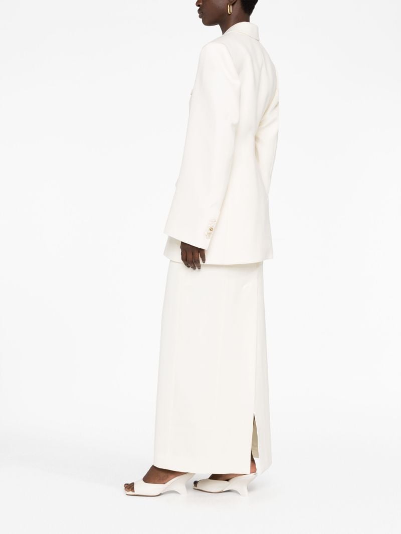 Neutral Contour Double-breasted Blazer