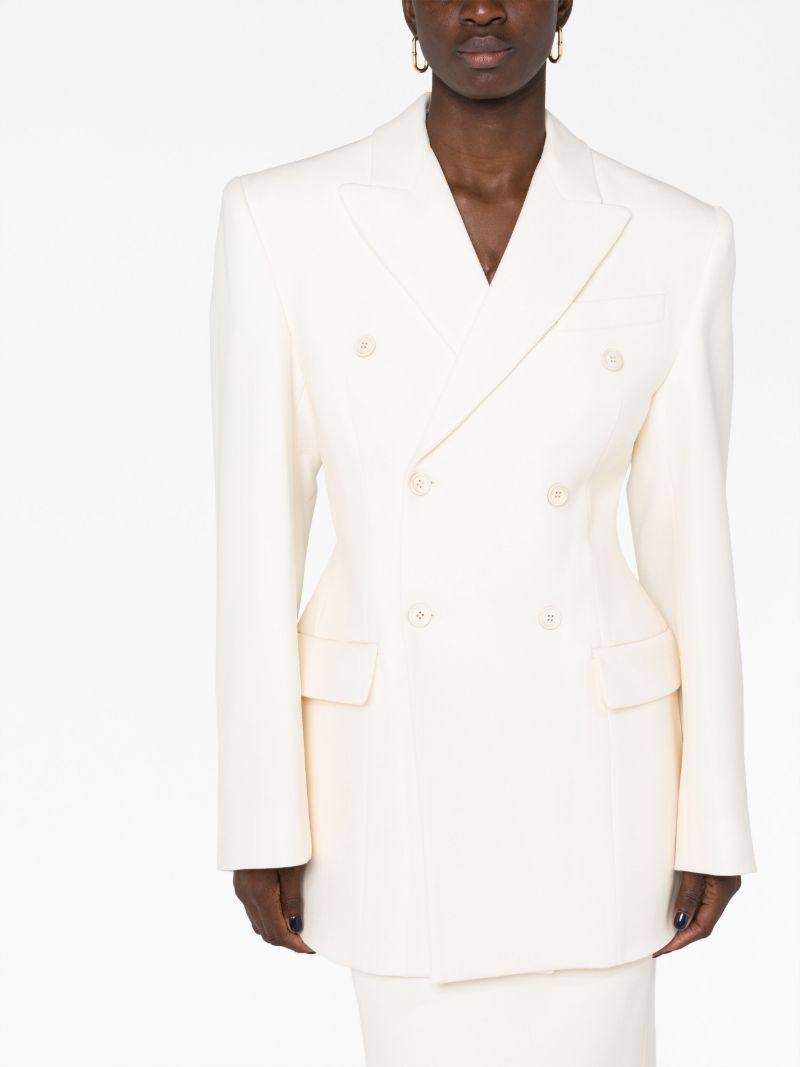 Neutral Contour Double-breasted Blazer