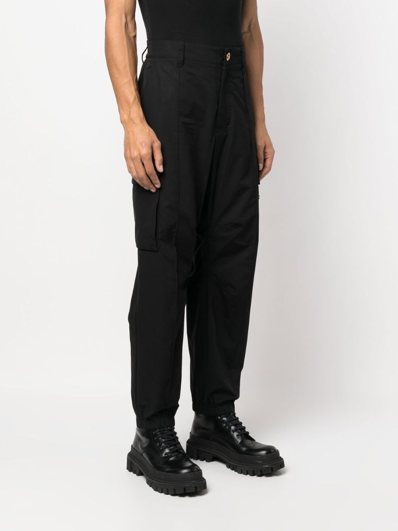 Black Slim-cut Cargo Trousers