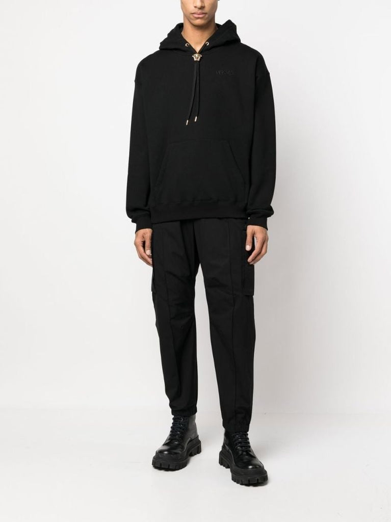 Black Medusa Drawstring Hoodie