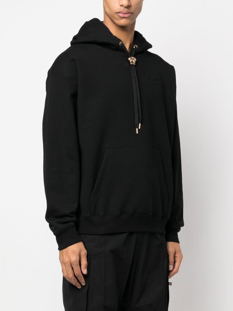 Black Medusa Drawstring Hoodie