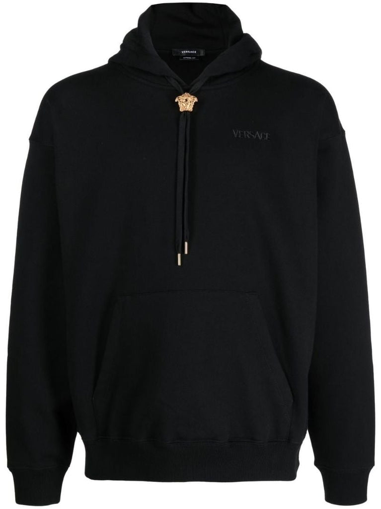 Black Medusa Drawstring Hoodie