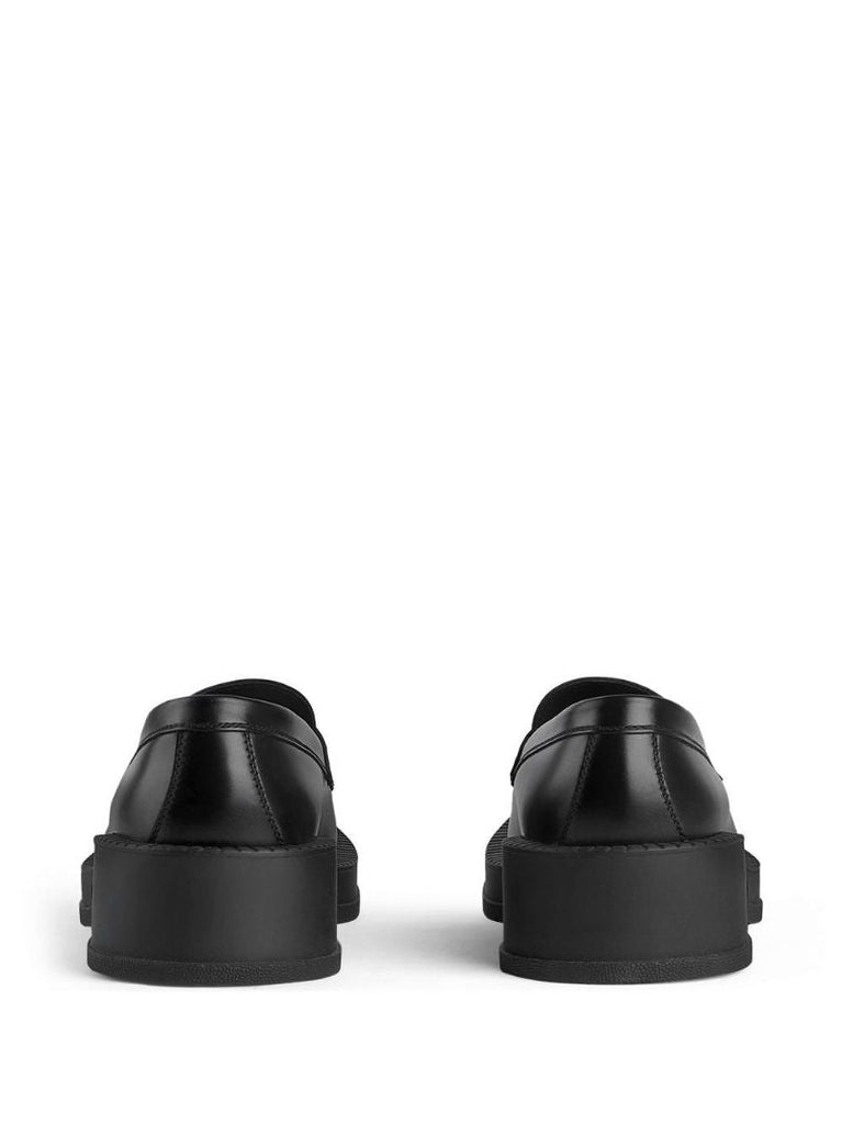 Black Horsebit Leather Loafers