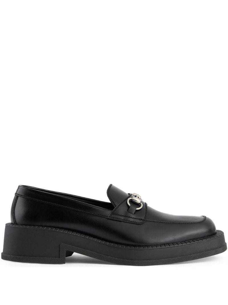 Black Horsebit Leather Loafers
