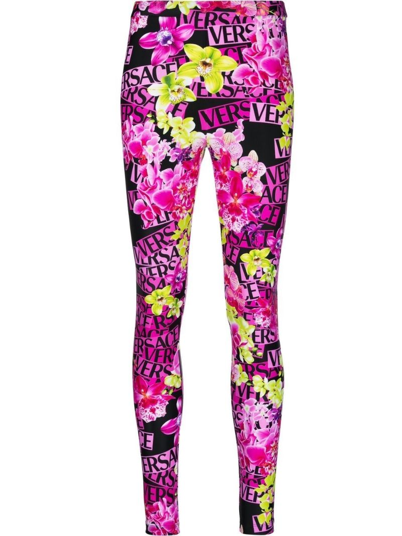 Pink Floral Print Leggings