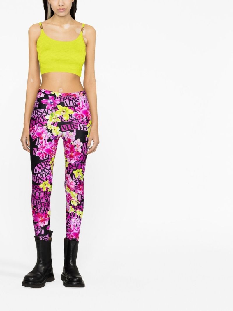Pink Floral Print Leggings