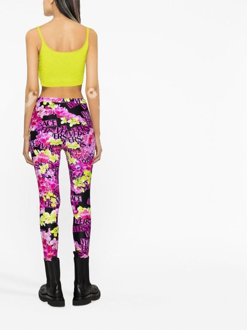 Pink Floral Print Leggings
