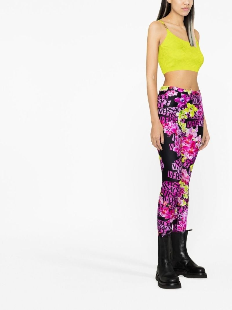 Pink Floral Print Leggings