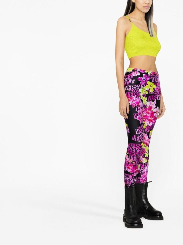 Pink Floral Print Leggings