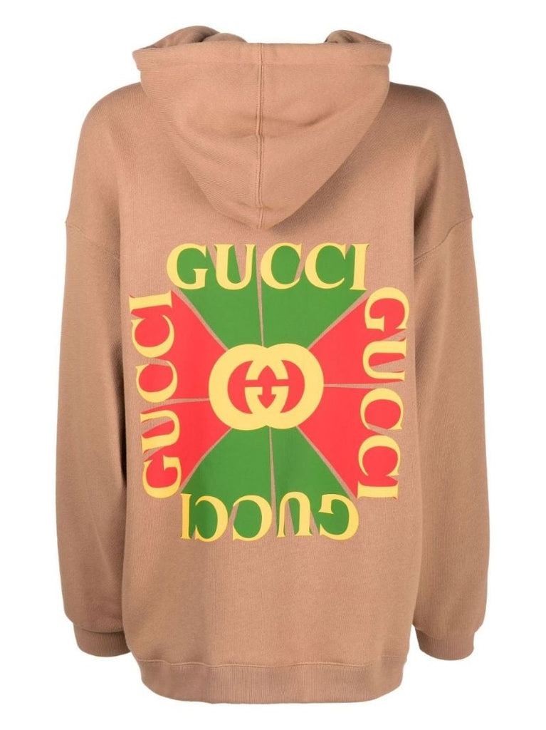 Brown Zip-up Cotton Hoodie