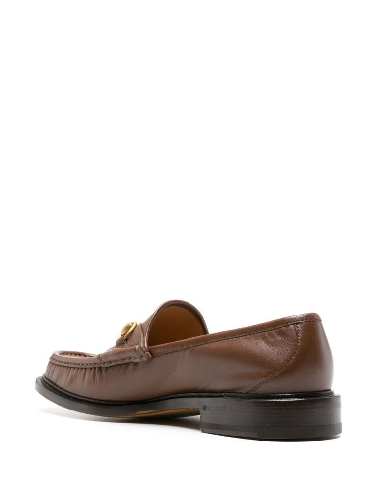 Brown Horsebit Leather Loafers
