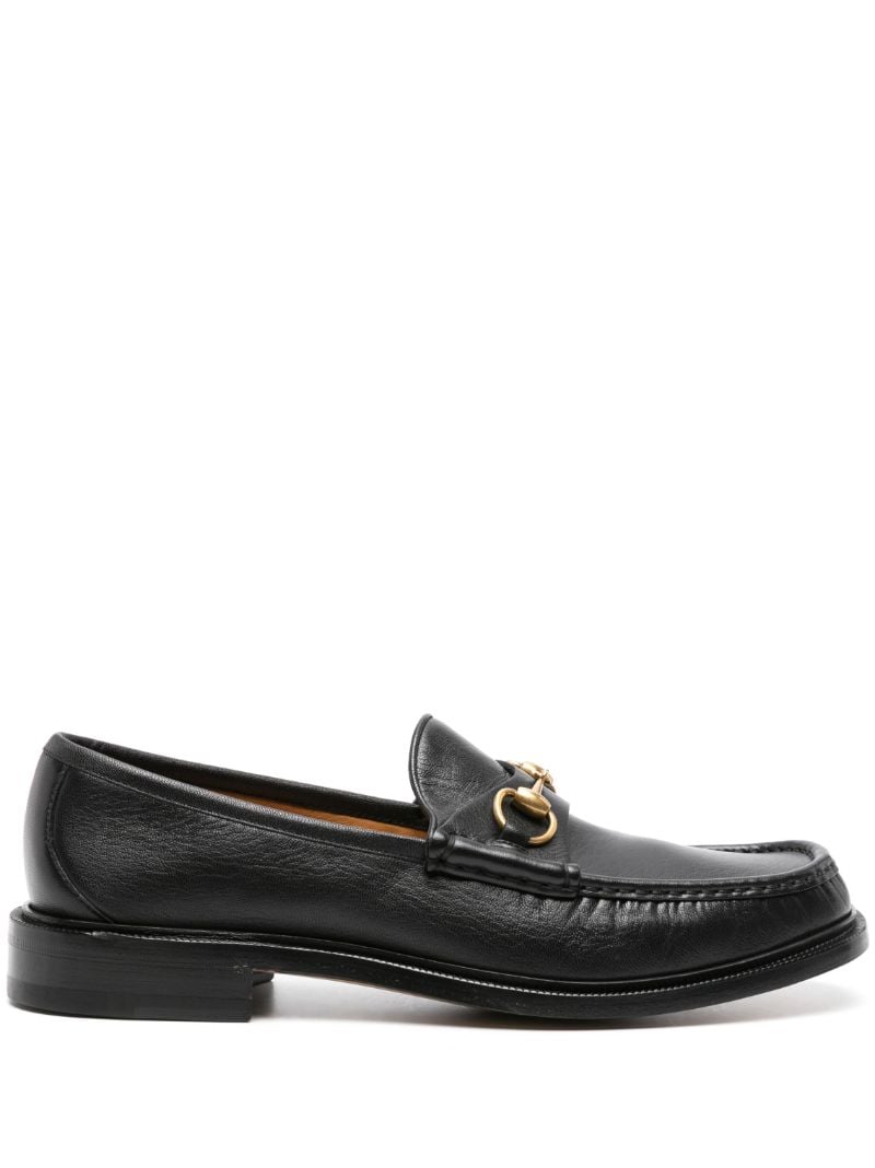 Black Horsebit Leather Loafers