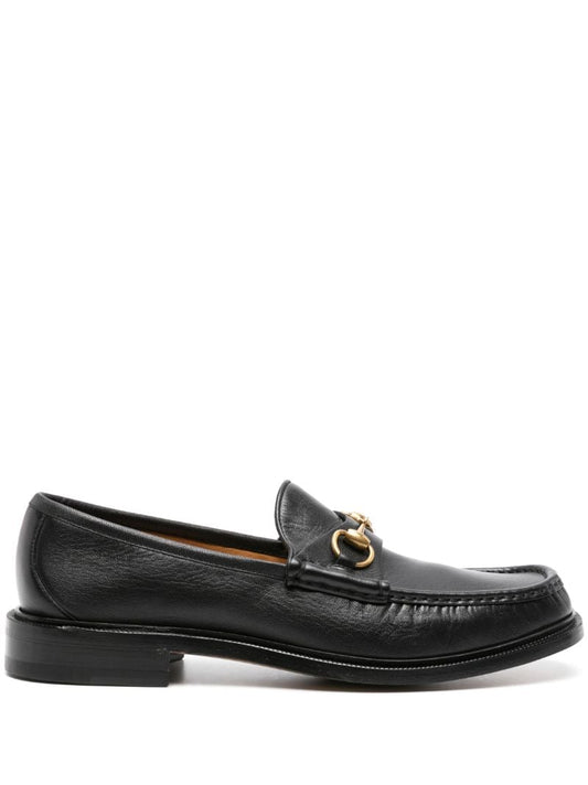 Black Horsebit Leather Loafers