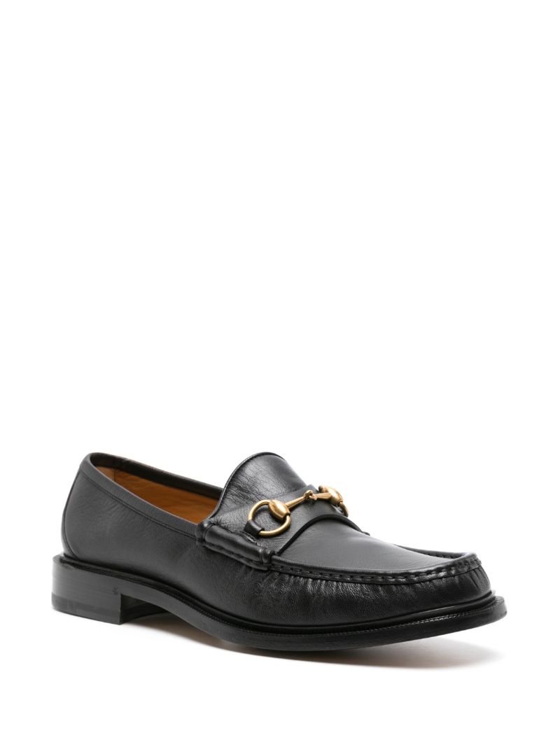 Black Horsebit Leather Loafers