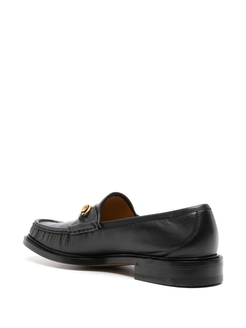 Black Horsebit Leather Loafers