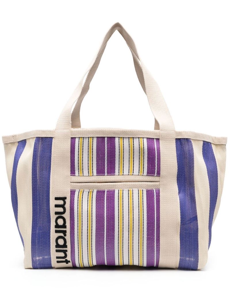 Neutral Striped Darwen Tote Bag