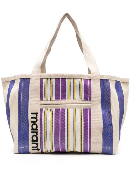 Neutral Striped Darwen Tote Bag