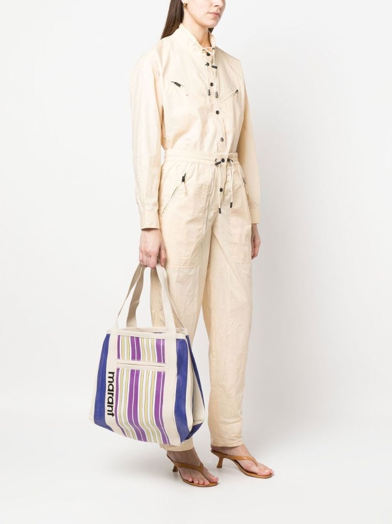 Neutral Striped Darwen Tote Bag