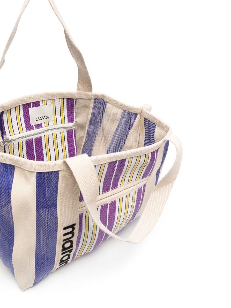 Neutral Striped Darwen Tote Bag