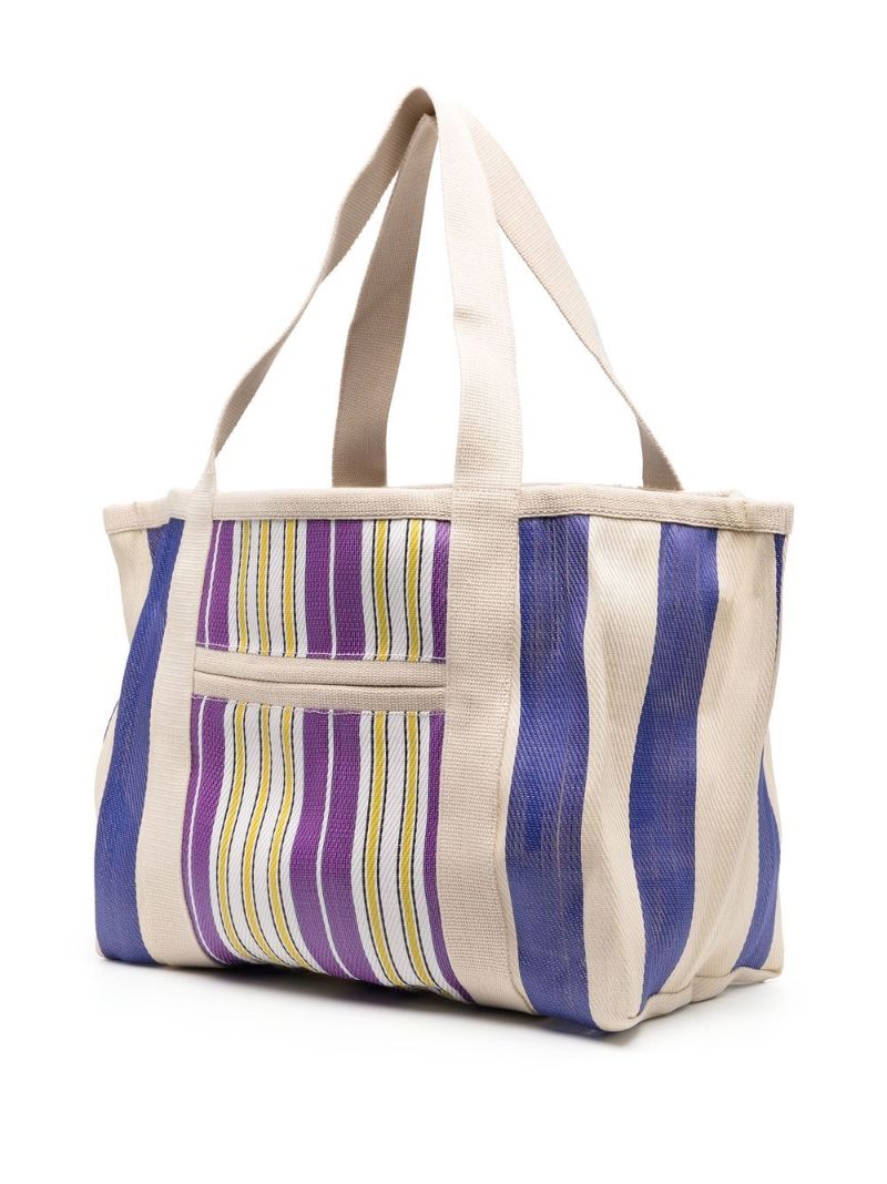 Neutral Striped Darwen Tote Bag