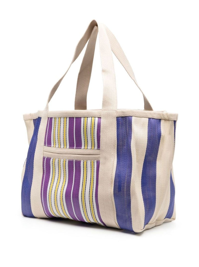 Neutral Striped Darwen Tote Bag