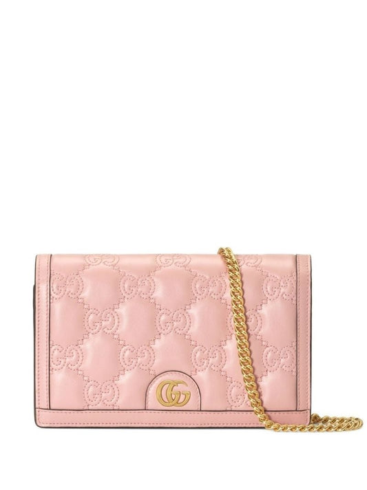 Pink Gg MatelassÃ_x0083_Â© Chain Wallet