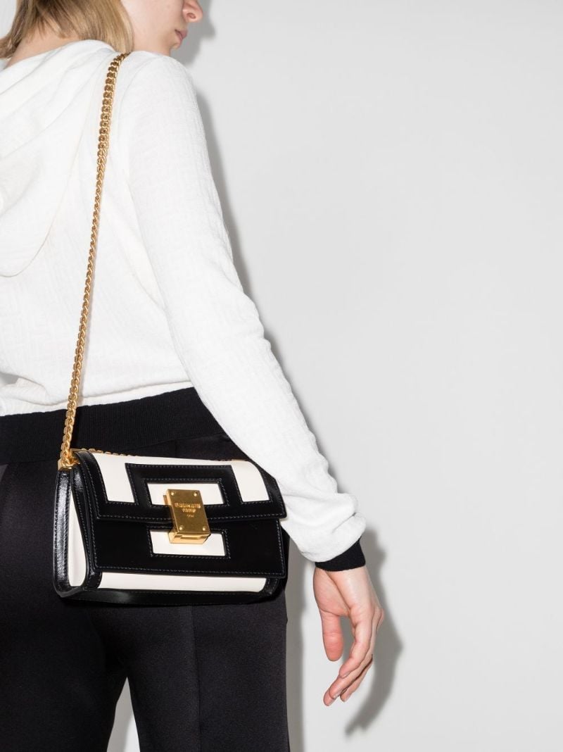 Black and White 1945 Small Leather Shoulder Bag