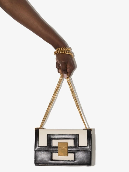 Black and White 1945 Small Leather Shoulder Bag