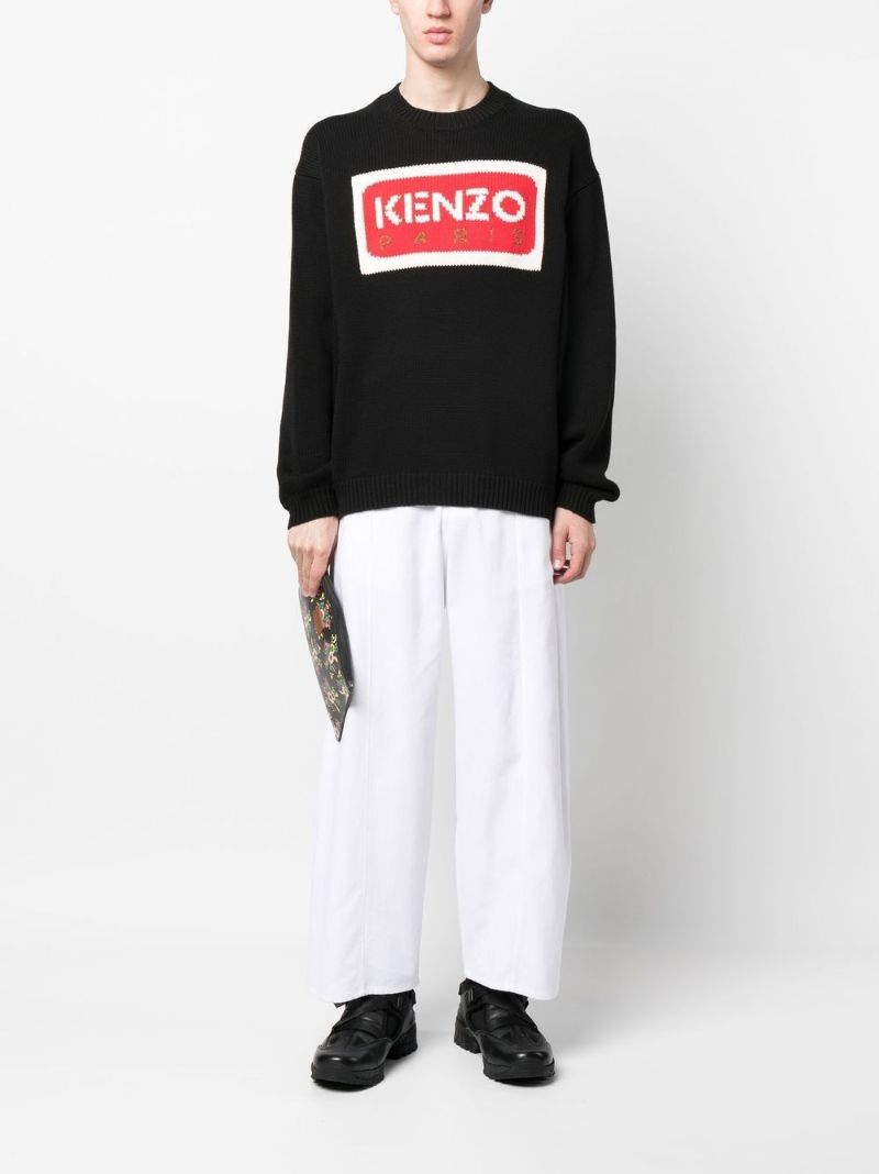 Black Intarsia-knit Logo Jumper
