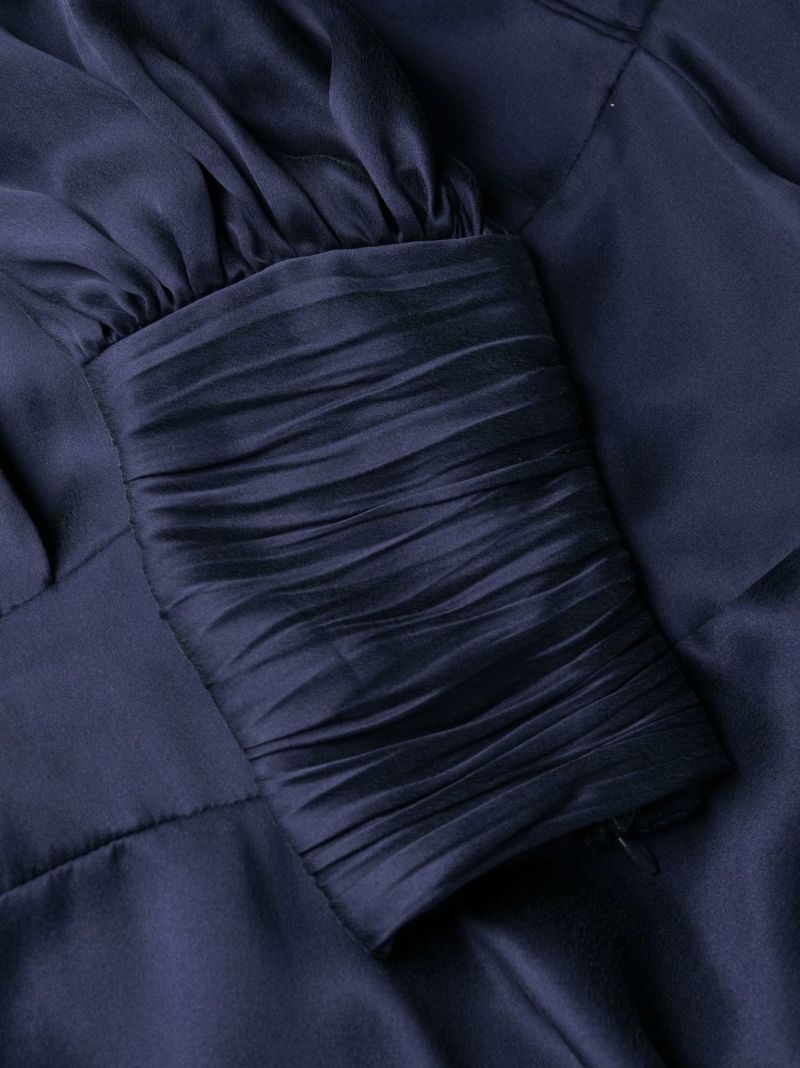 Blue Silk Wrap Mini Dress