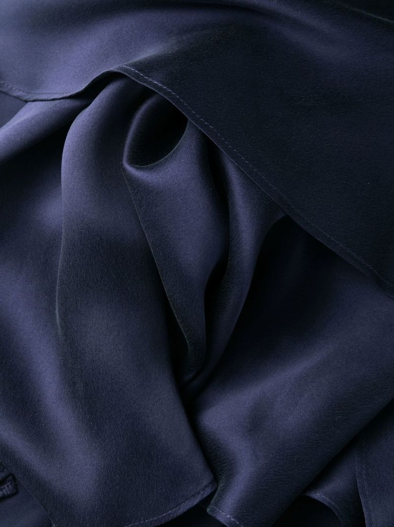 Blue Silk Wrap Mini Dress