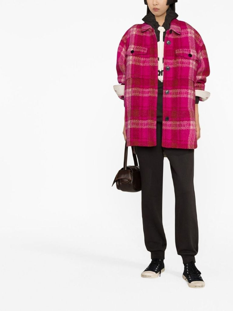 Red Harveli Checked Jacket