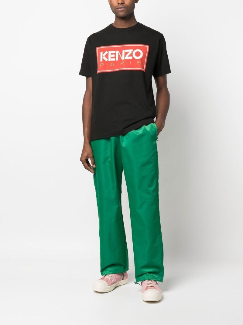 Black Cotton Logo Print T-shirt