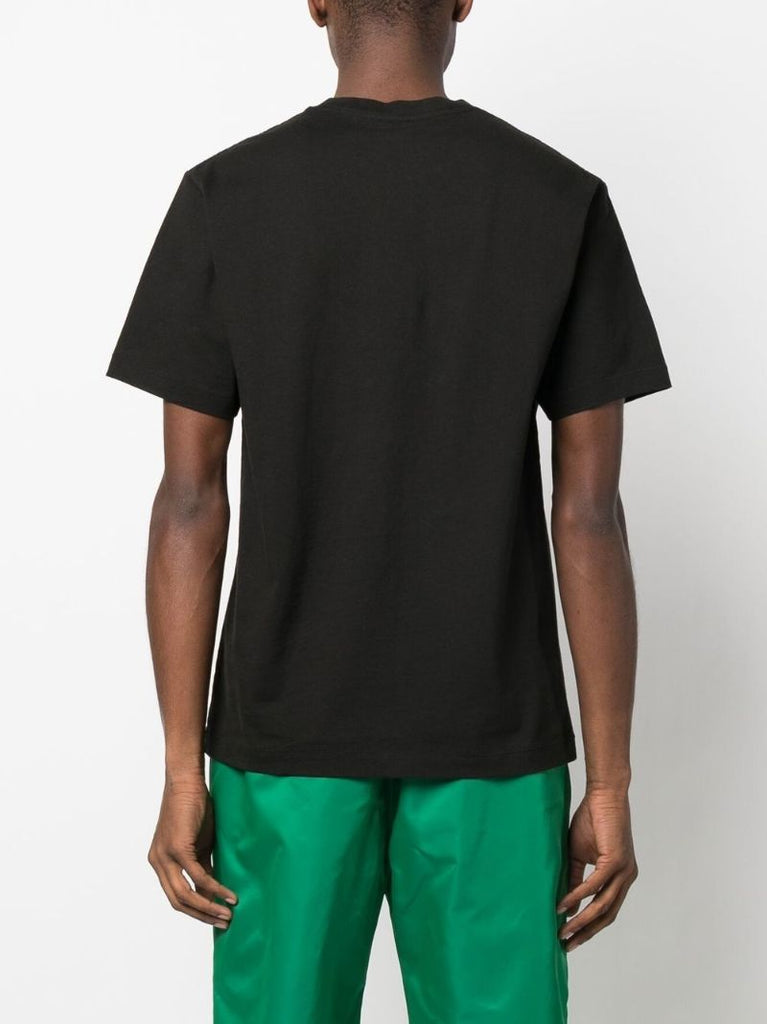 Black Cotton Logo Print T-shirt