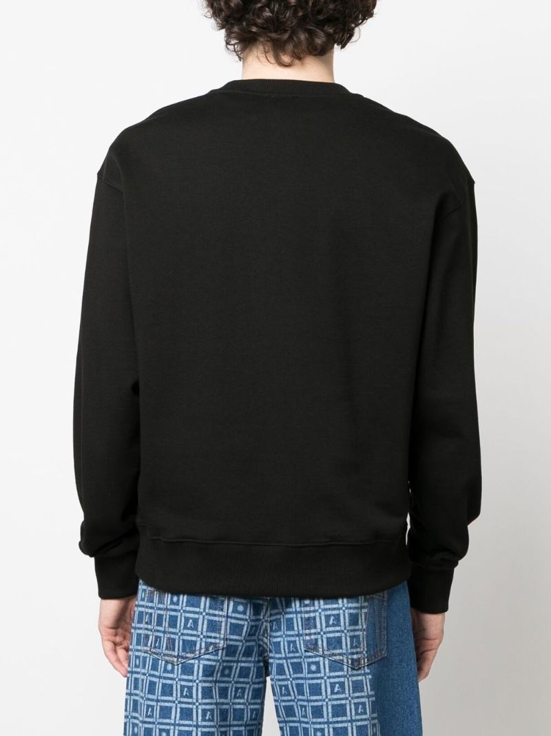 Black Cotton Boke Flower Sweatshirt