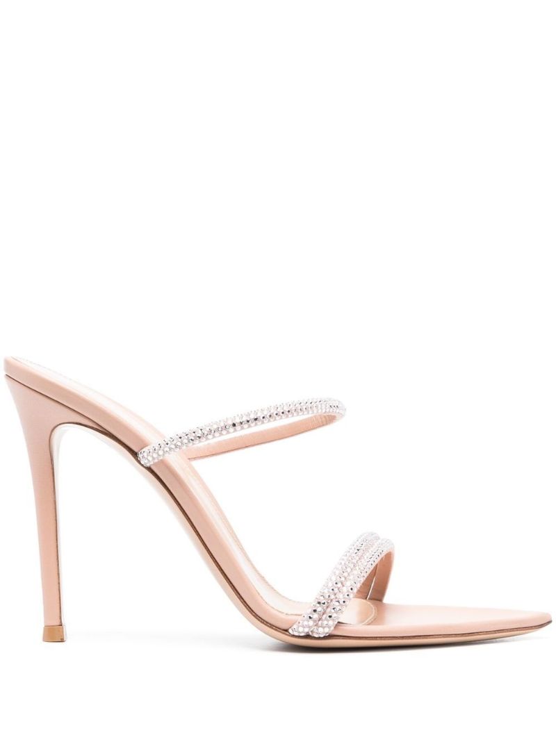 Pink Cannes 105 Crystal Suede Sandals