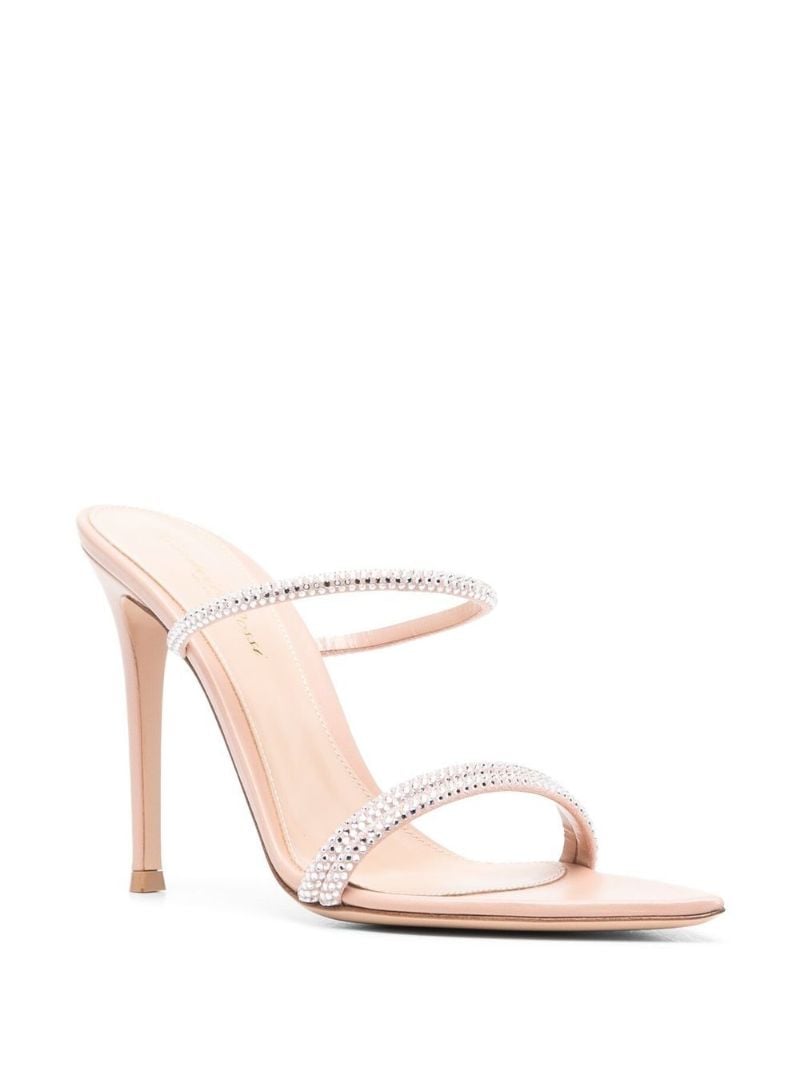 Pink Cannes 105 Crystal Suede Sandals