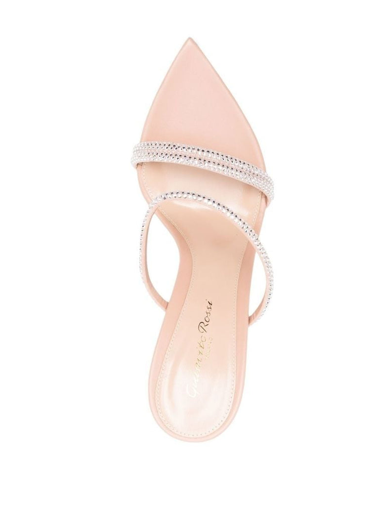 Pink Cannes 105 Crystal Suede Sandals