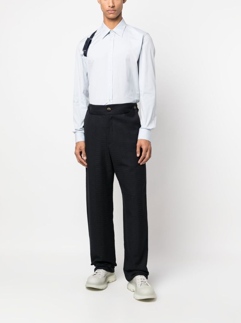 Cloud Blue Cotton Buckle Detail Shirt