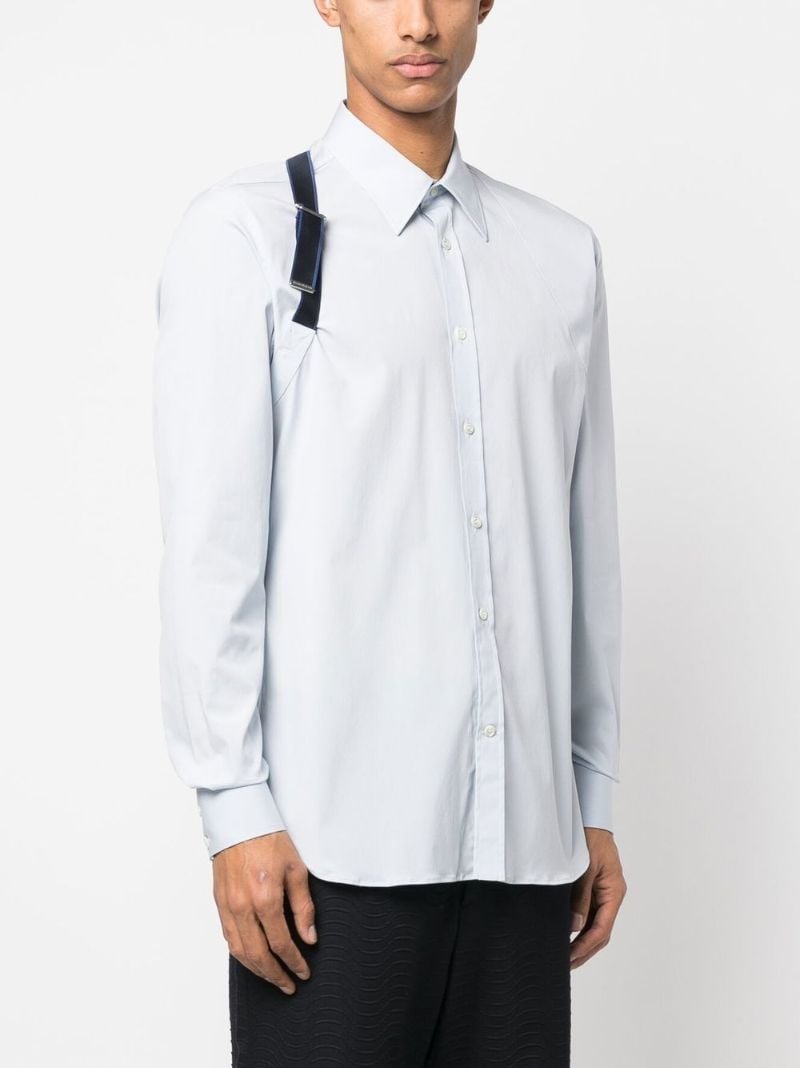 Cloud Blue Cotton Buckle Detail Shirt