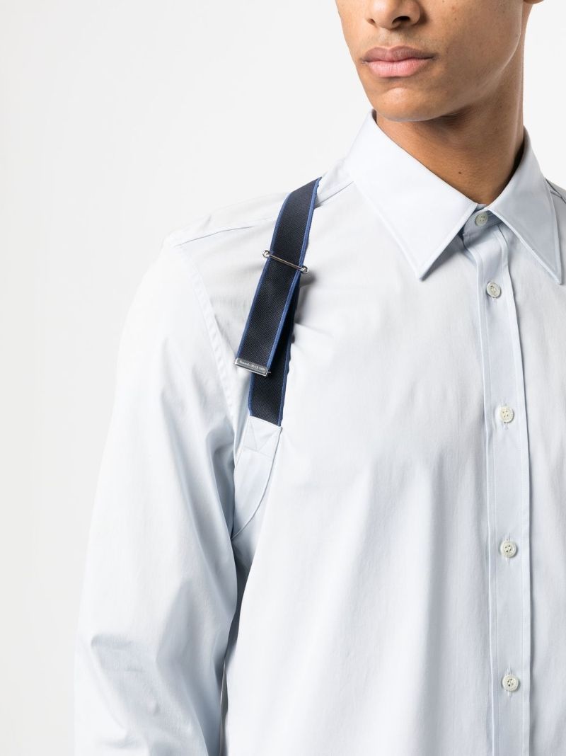 Cloud Blue Cotton Buckle Detail Shirt