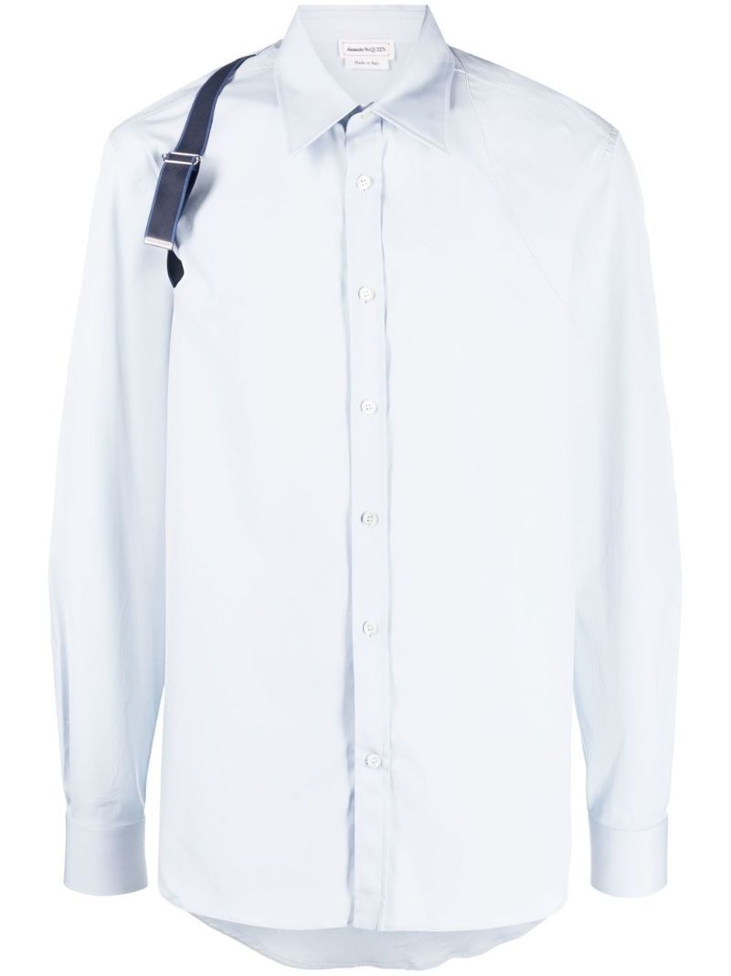 Cloud Blue Cotton Buckle Detail Shirt