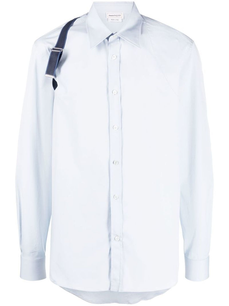 Cloud Blue Cotton Buckle Detail Shirt