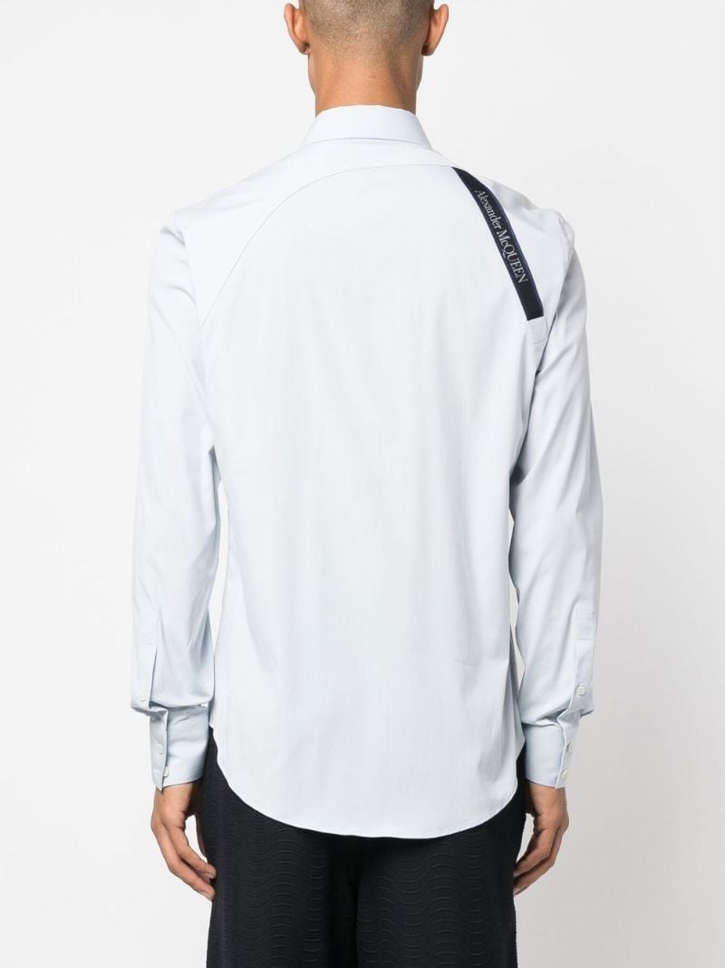 Cloud Blue Cotton Buckle Detail Shirt